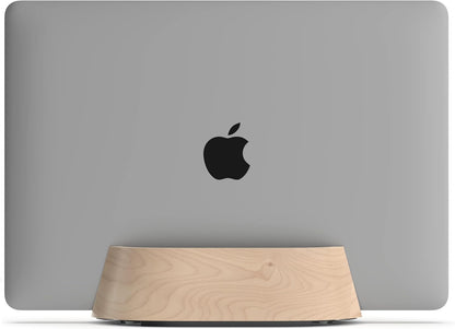 Vertical Laptop Stand in Black Walnut Wood, Adjustable