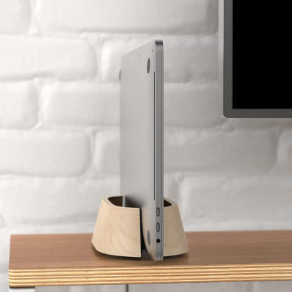 Vertical Laptop Stand in Black Walnut Wood, Adjustable