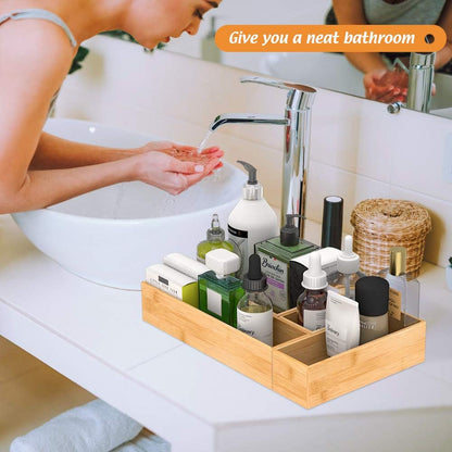 Bamboo Kitchen Drawer Organizer 12"x 3", Storage Box for Utensil Organizer
