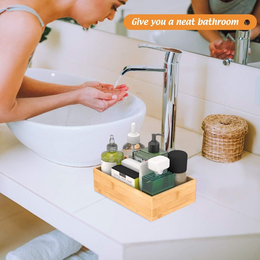 Bamboo Kitchen Drawer Organizer 12"x 3", Storage Box for Utensil Organizer