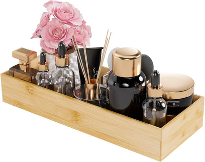 Bamboo Kitchen Drawer Organizer 12"x 3", Storage Box for Utensil Organizer
