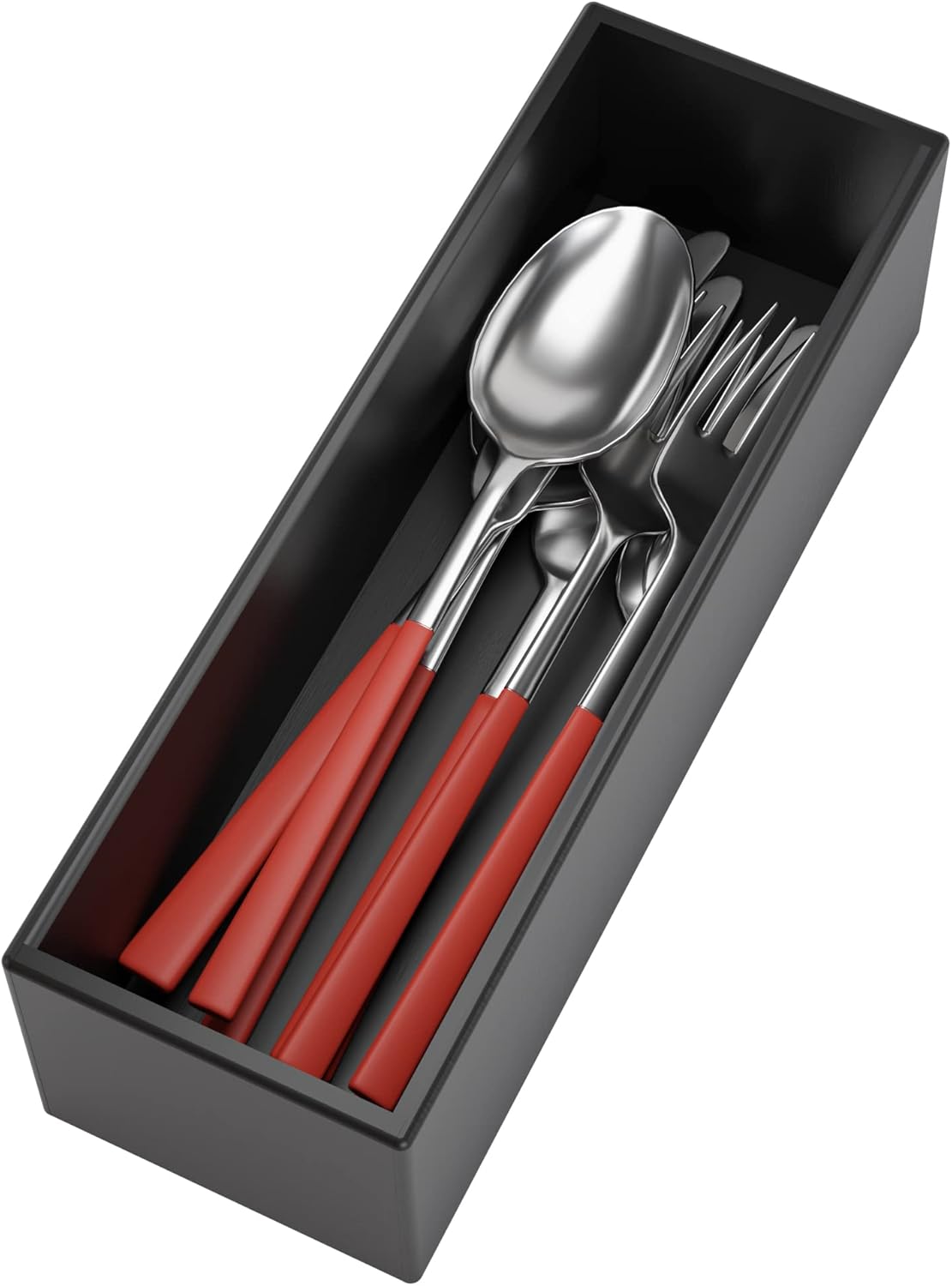 Bamboo Kitchen Drawer Organizer 12"x 3", Storage Box for Utensil Organizer