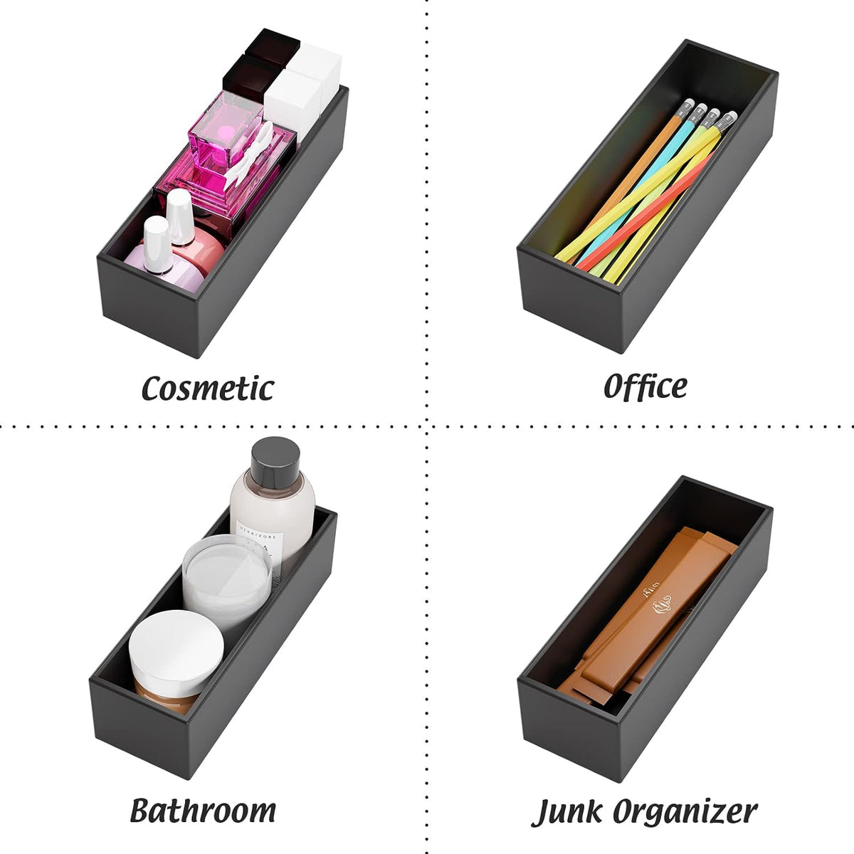 Bamboo Kitchen Drawer Organizer 12"x 3", Storage Box for Utensil Organizer