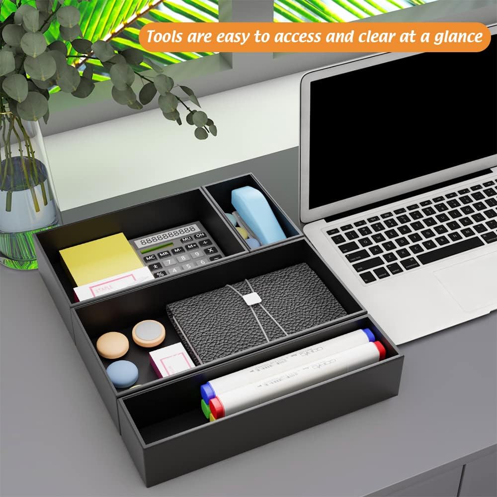 Bamboo Kitchen Drawer Organizer 12"x 3", Storage Box for Utensil Organizer