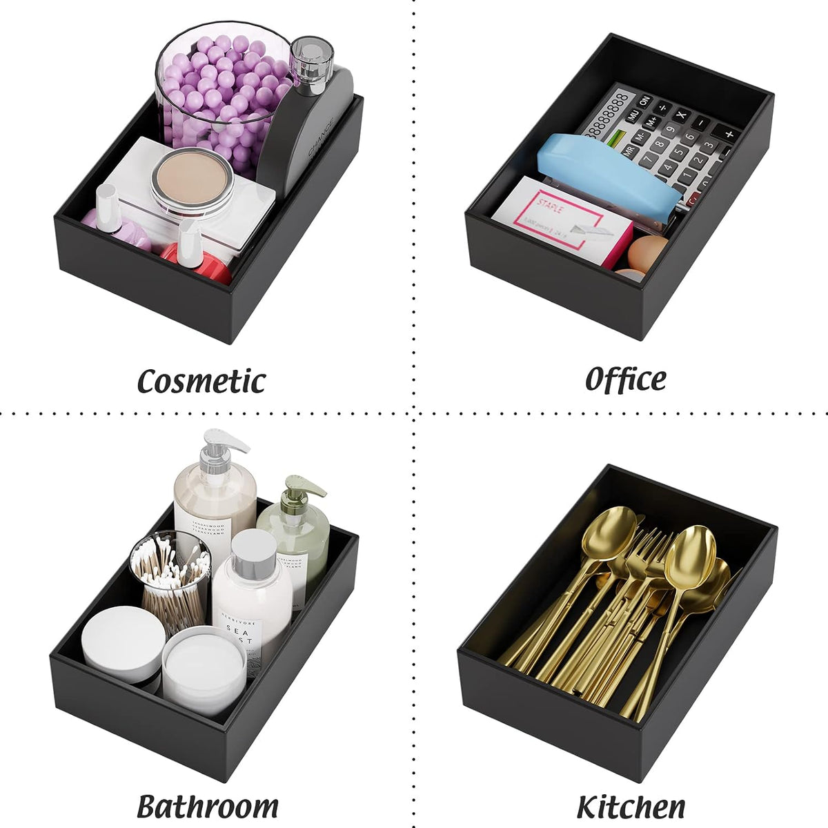 Bamboo Kitchen Drawer Organizer 12"x 3", Storage Box for Utensil Organizer