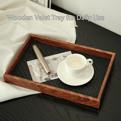 Valet Tray Wooden Catch All Tray Nightstand Tray Valet Desk Tray