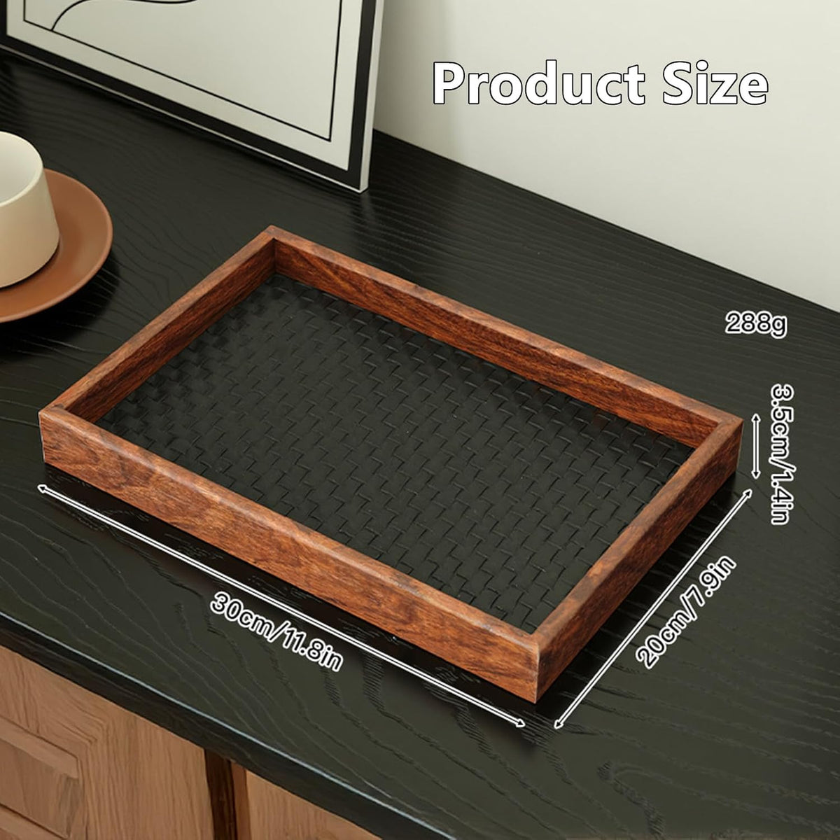 Valet Tray Wooden Catch All Tray Nightstand Tray Valet Desk Tray