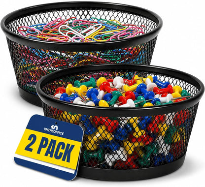 Mesh Paper Clip Holder for Desk, Paperclip Holder, 2 Pack