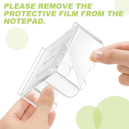 Acrylic Sticky Note Holder 3x3 Inch - Clear Cute Notepad Holder with Scalloped Wave Design, Sticky Note Dispenser Desk Organizer for Office Home Desk, Memo Pad Holder for 3x3 Notes(2)