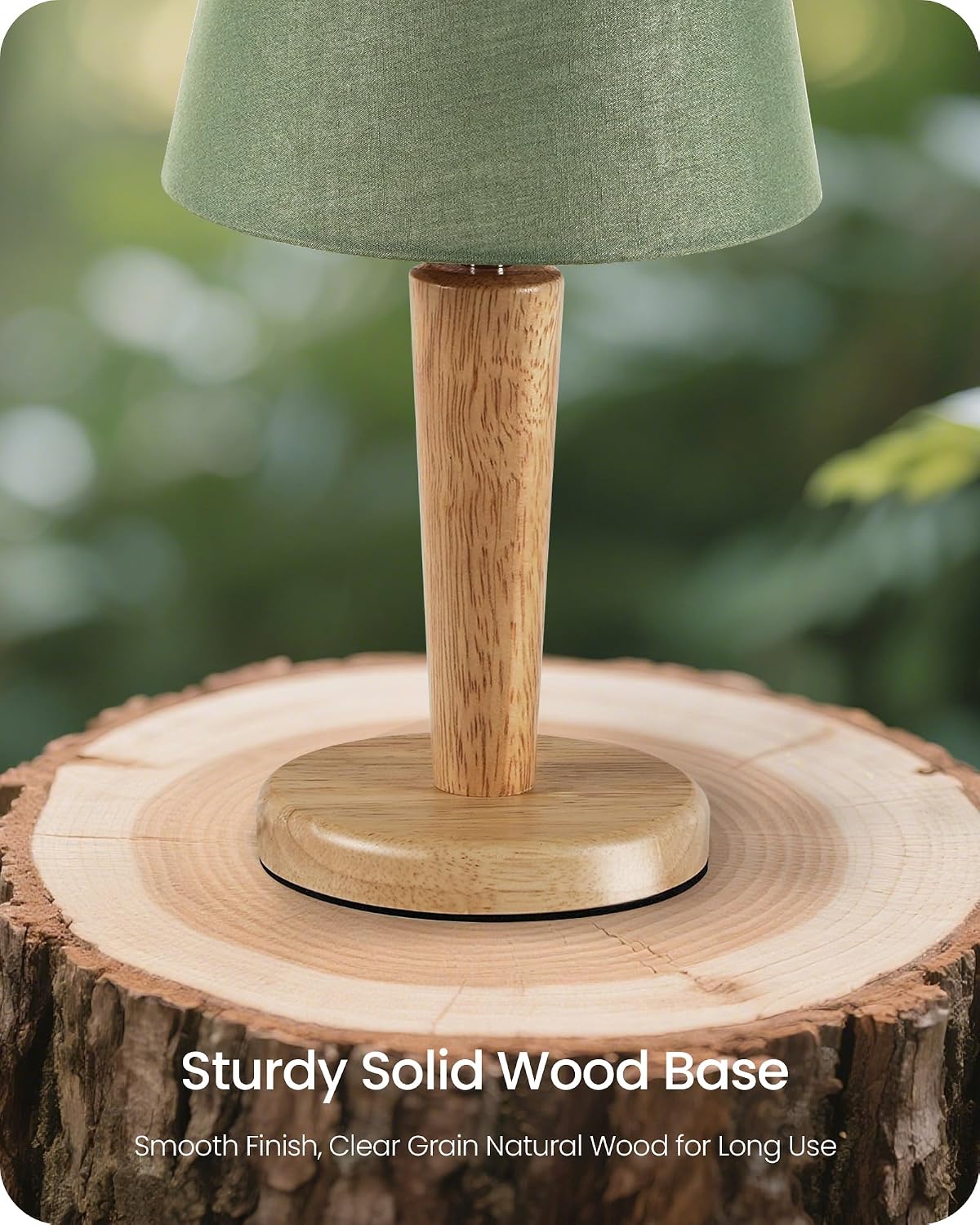 12" Wood Bedside Table Lamps Set of 2, Small Desk Lamps for Small Places, 3 Color Temperatures with Memory, Beige Linen Shade & E26 Bulbs, for Bedroom Living Room Office LE13TLP205