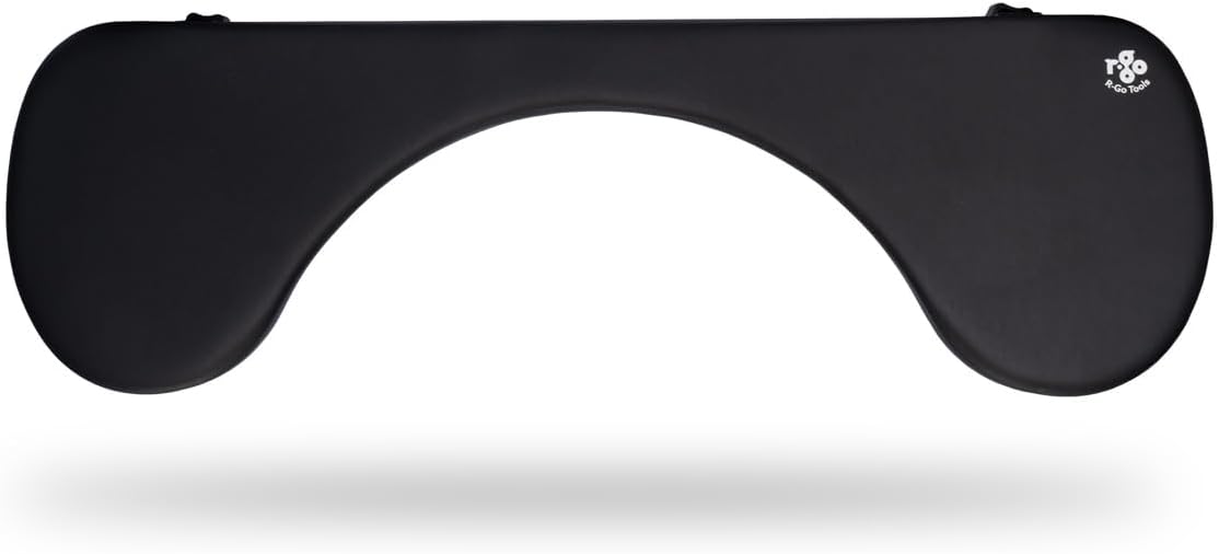 R-Go Arm Rest for Desk, Distance Adjustable, Ergonomic Desk Extender Tray, Elbow & Wrist Supoort, Soft Sponge Built-in, Easy Typing Pain Relief, Punch-Free Clamp on, Black