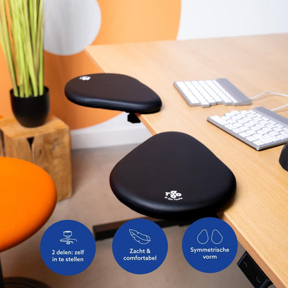 R-Go Arm Rest for Desk, Distance Adjustable, Ergonomic Desk Extender Tray, Elbow & Wrist Supoort, Soft Sponge Built-in, Easy Typing Pain Relief, Punch-Free Clamp on, Black