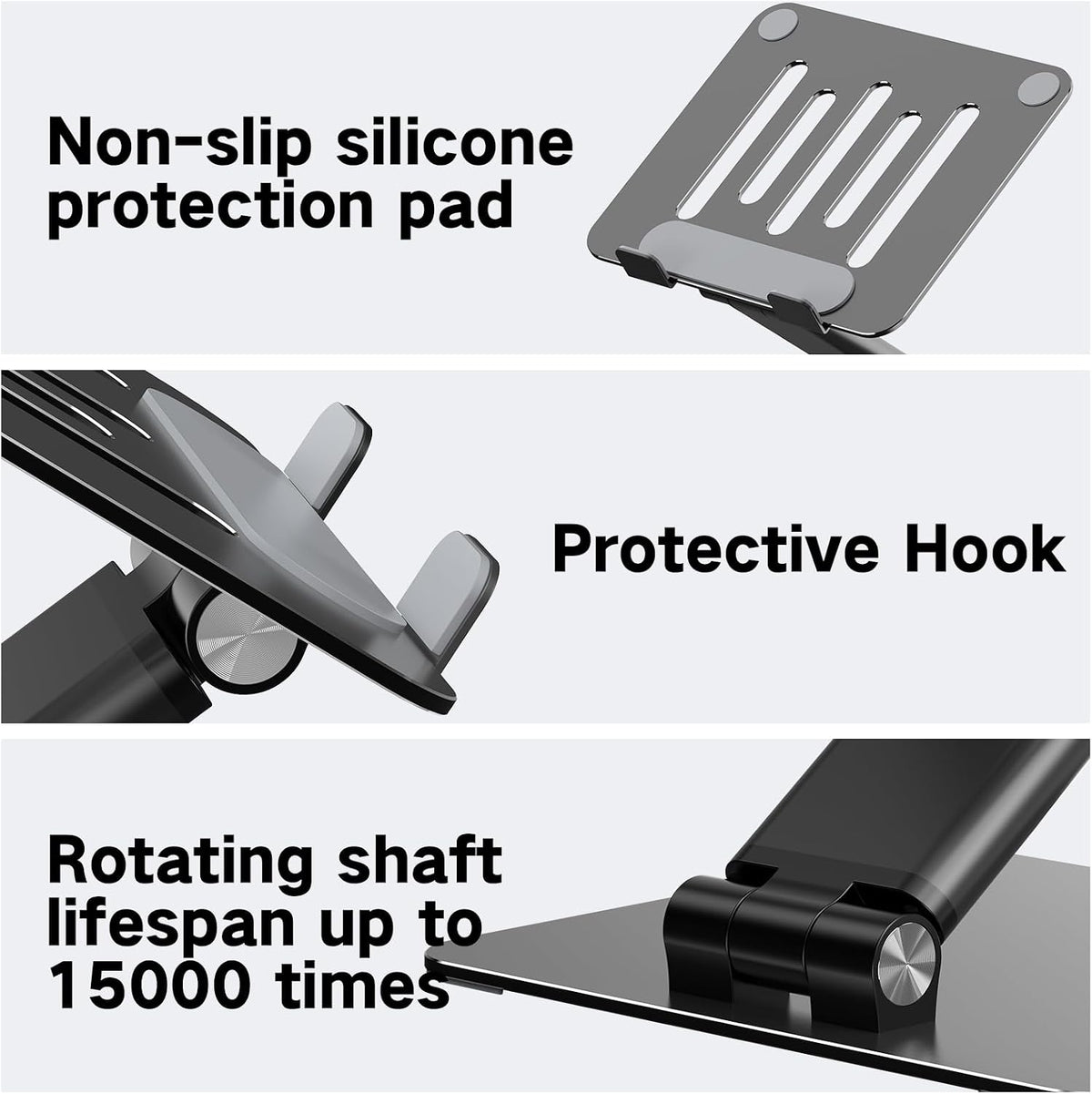Adjustable Laptop Stand for Desk, Metal Foldable Laptop Riser