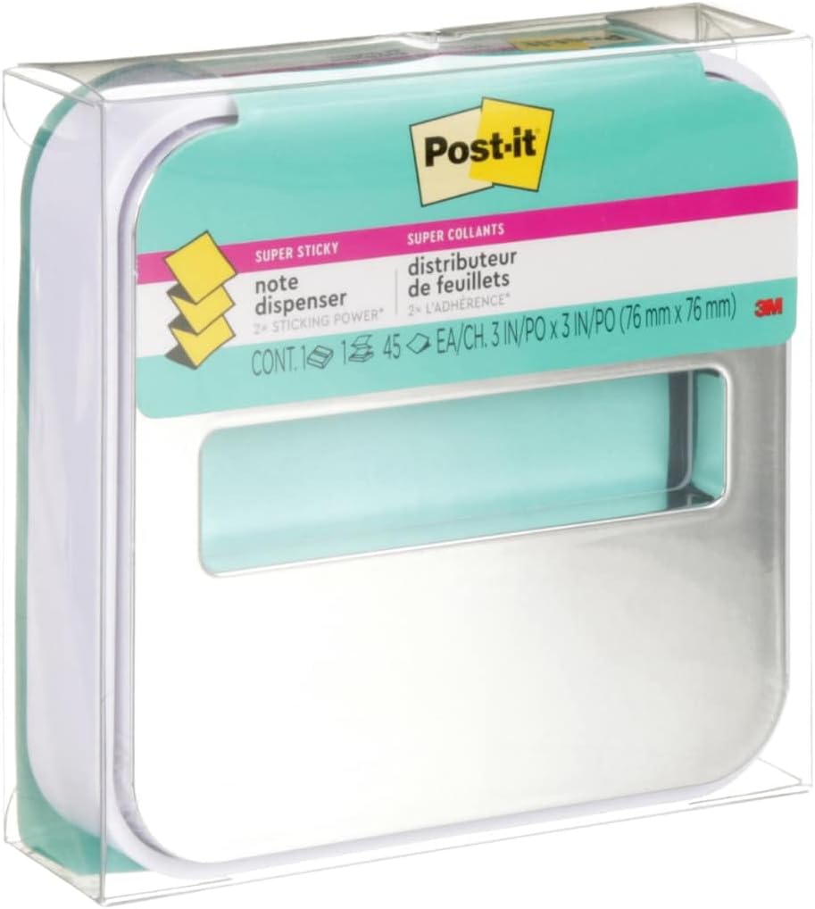 Note Dispenser, White, 1 Dispenser, 1 Pad, 45 Sheets