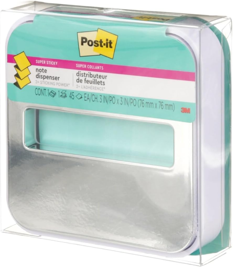 Note Dispenser, White, 1 Dispenser, 1 Pad, 45 Sheets