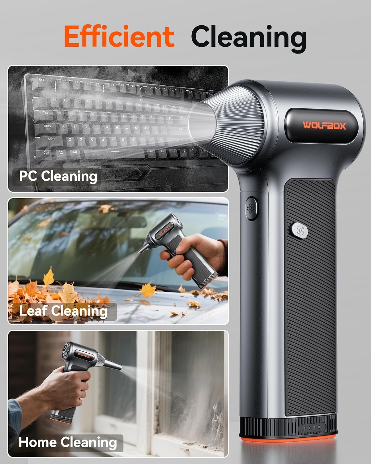 MF200 Compressed Air Duster, Removable Battery, Car Cleaning, Home