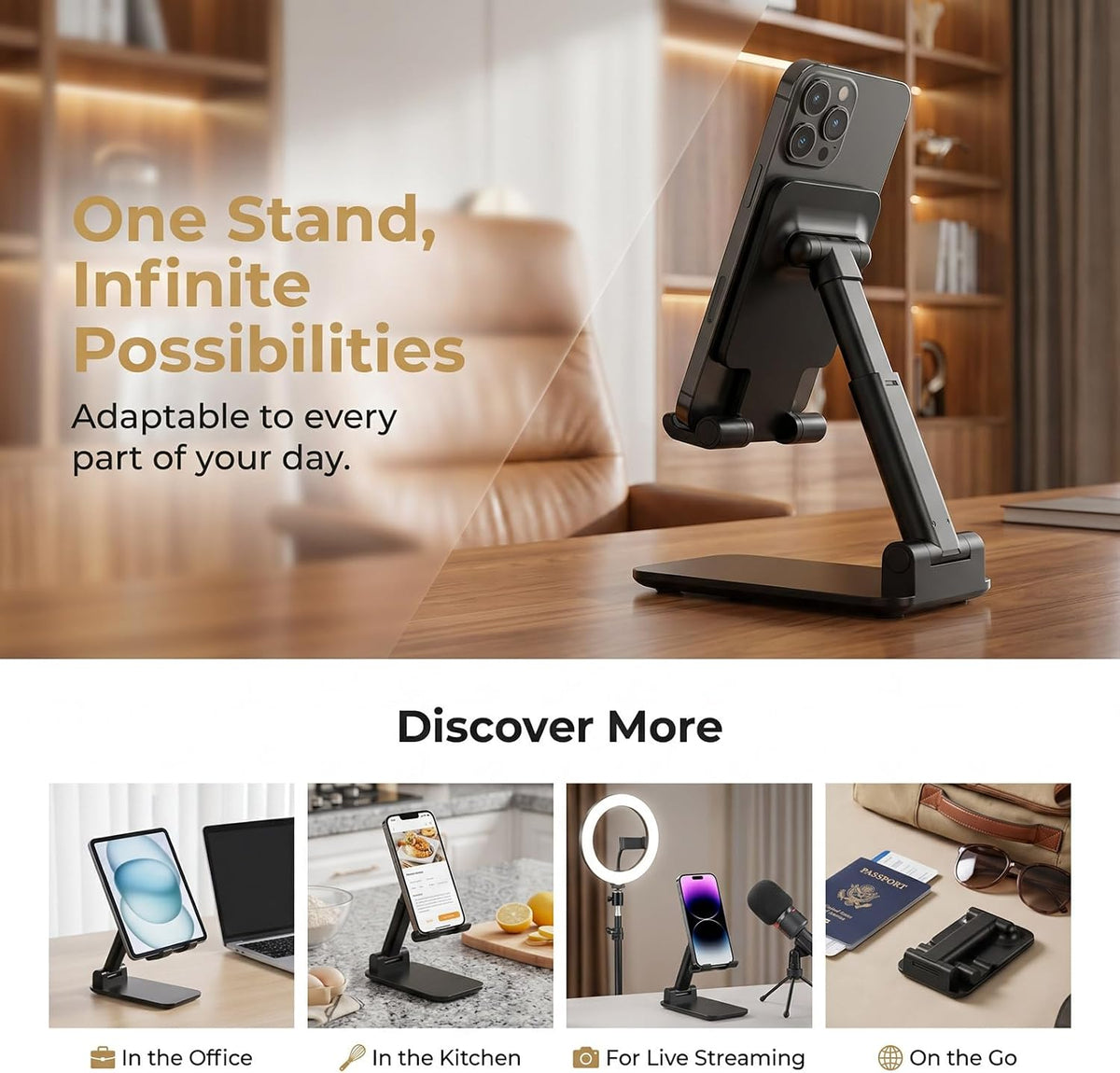 Phone Stand for Desk Cell Phone Holder Stands for iPhones