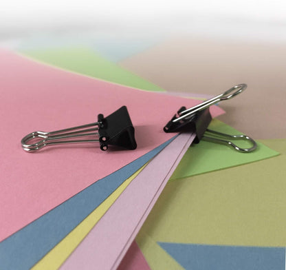 Sturdy Binder Clips, Office Supplies, Small 0.75 in, Document Organizing, School Supplies, Black