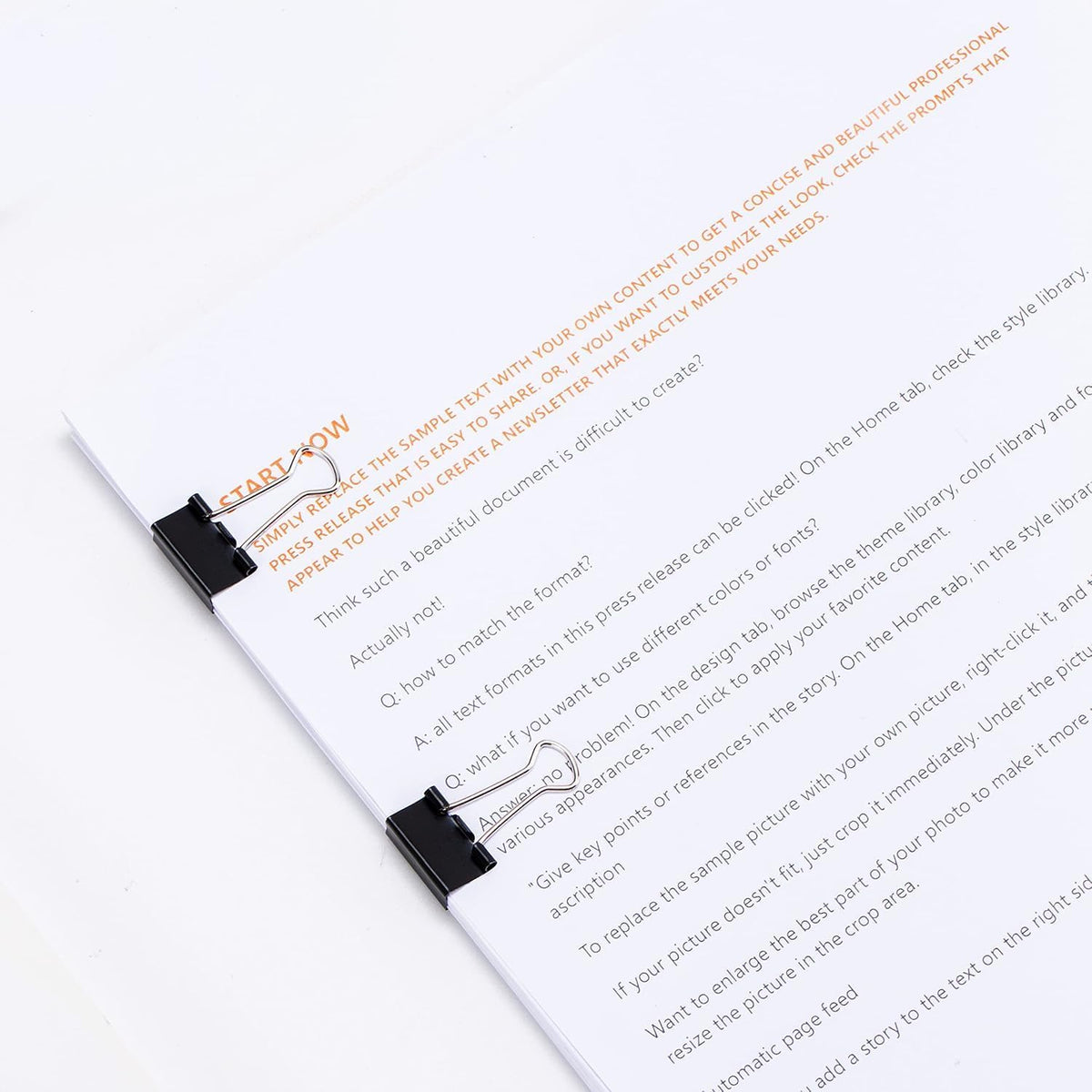 Sturdy Binder Clips, Office Supplies, Small 0.75 in, Document Organizing, School Supplies, Black