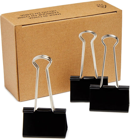 Sturdy Binder Clips, Office Supplies, Small 0.75 in, Document Organizing, School Supplies, Black