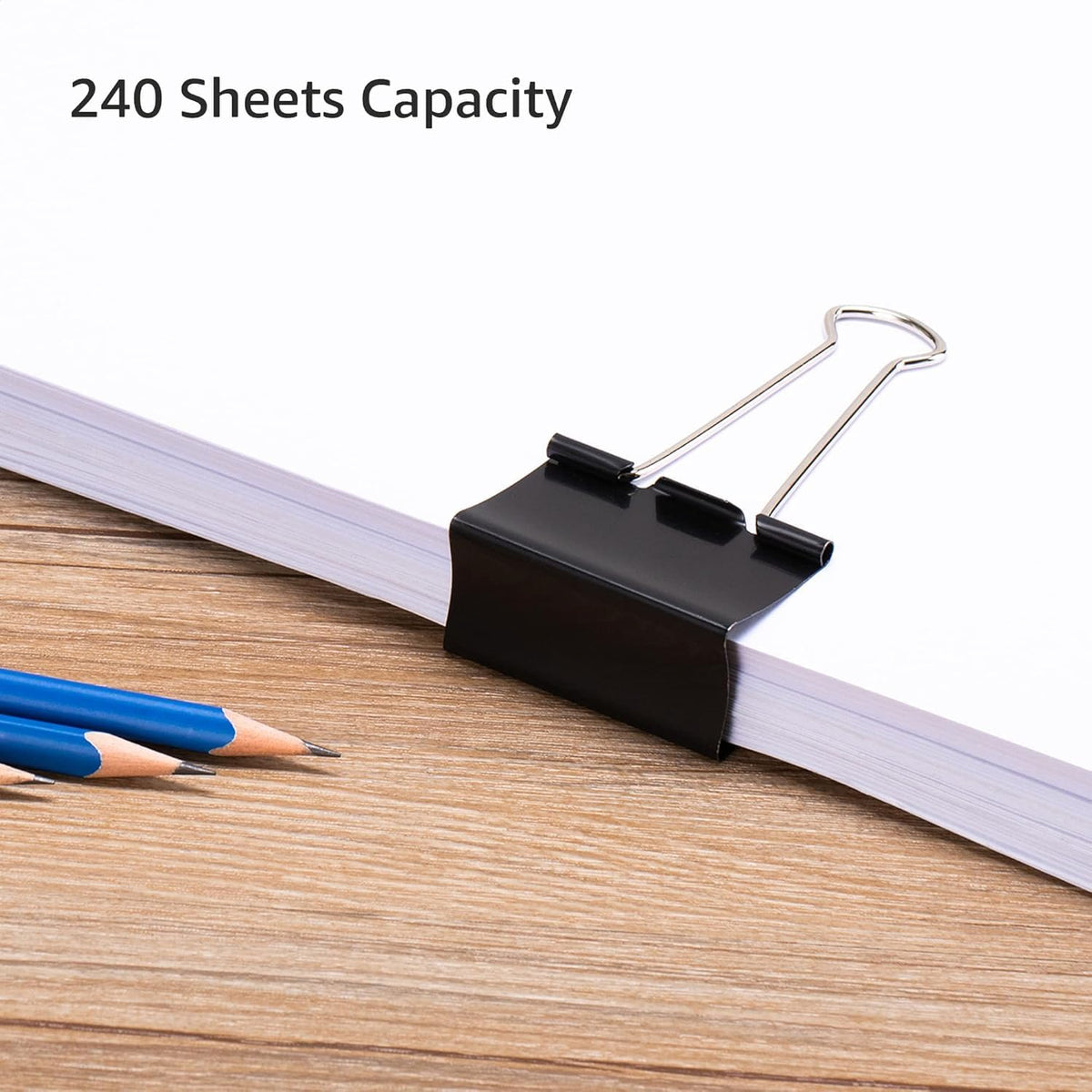 Sturdy Binder Clips, Office Supplies, Small 0.75 in, Document Organizing, School Supplies, Black