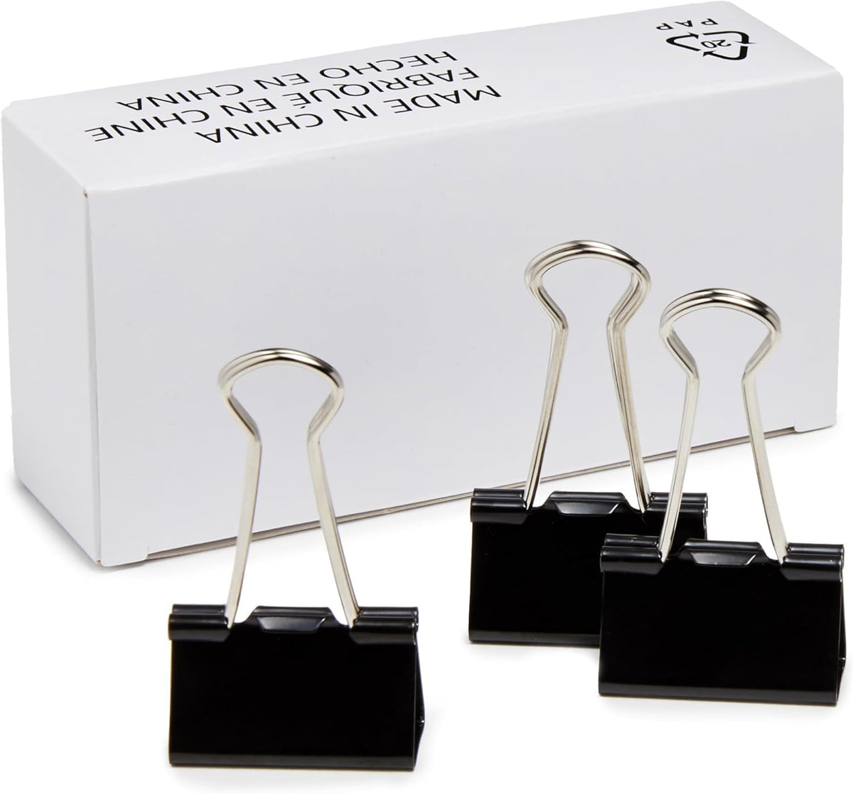 Sturdy Binder Clips, Office Supplies, Small 0.75 in, Document Organizing, School Supplies, Black
