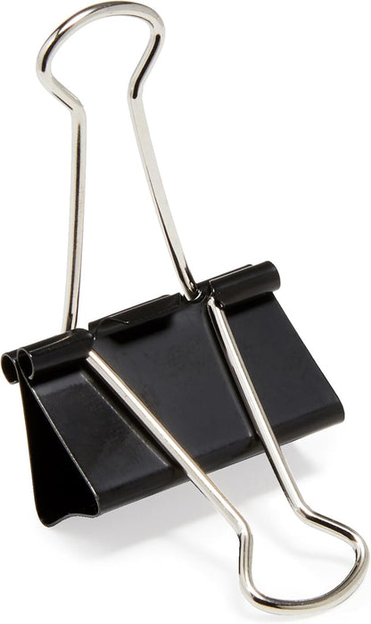 Sturdy Binder Clips, Office Supplies, Small 0.75 in, Document Organizing, School Supplies, Black