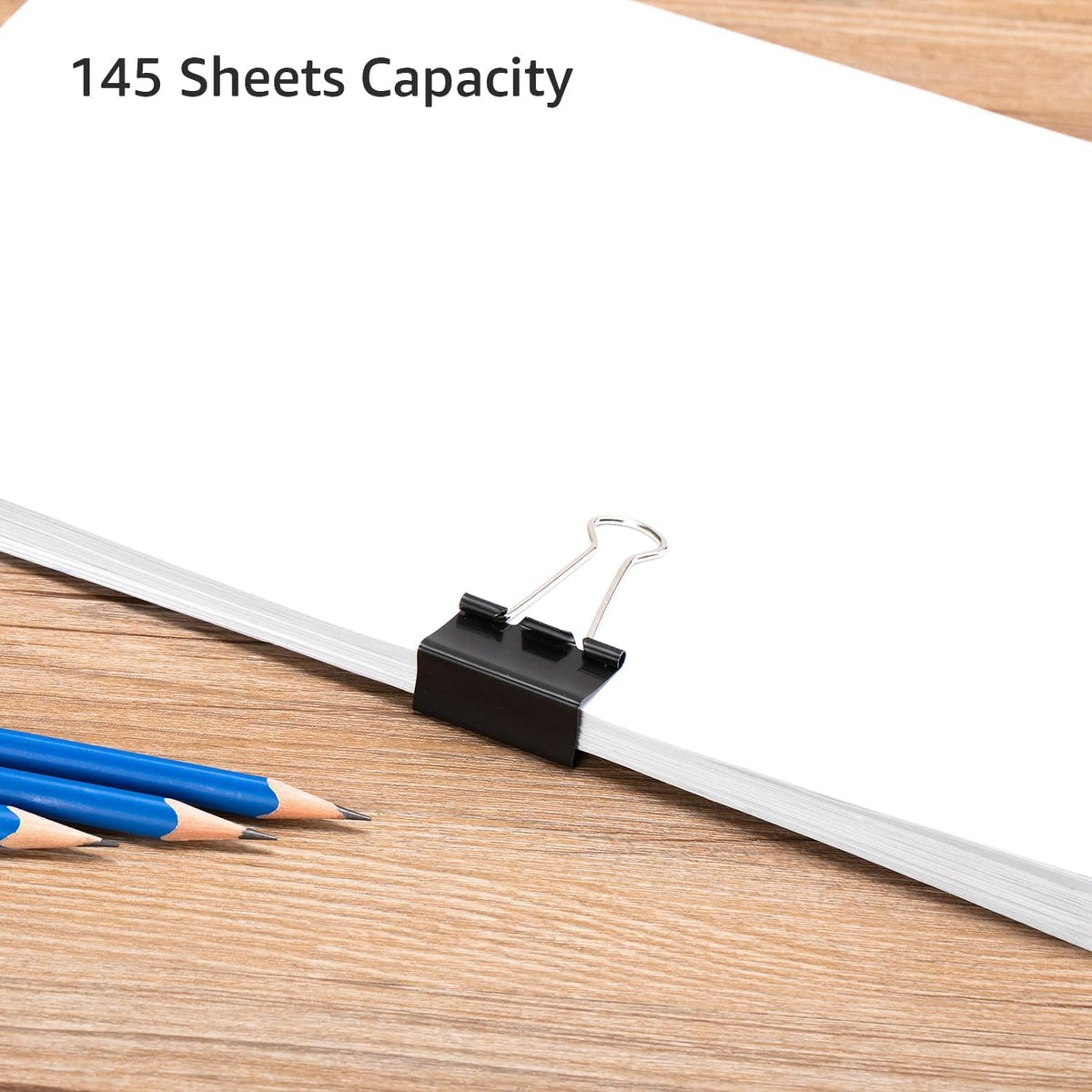 Sturdy Binder Clips, Office Supplies, Small 0.75 in, Document Organizing, School Supplies, Black