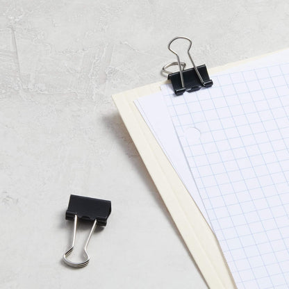 Sturdy Binder Clips, Office Supplies, Small 0.75 in, Document Organizing, School Supplies, Black