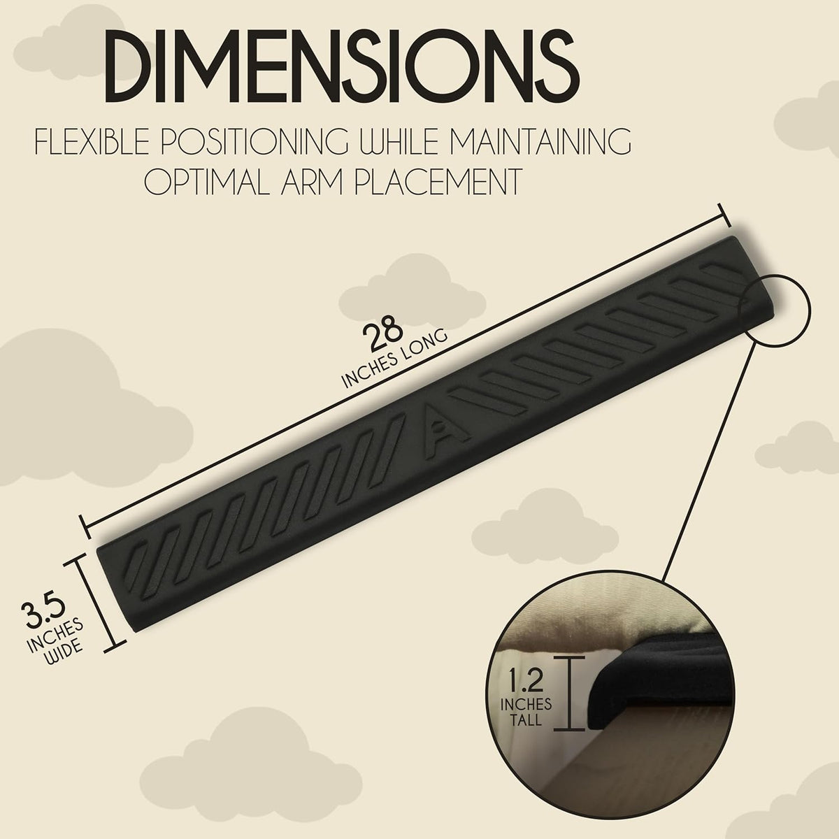 Desk Edge Cushion, Extra Long 28 Inch Arm Rest Pad for Desk, Memory Foam
