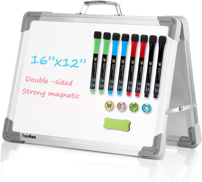 Dry Erase Board 16x12 Inches Double Sided Magnetic Small Whiteboard