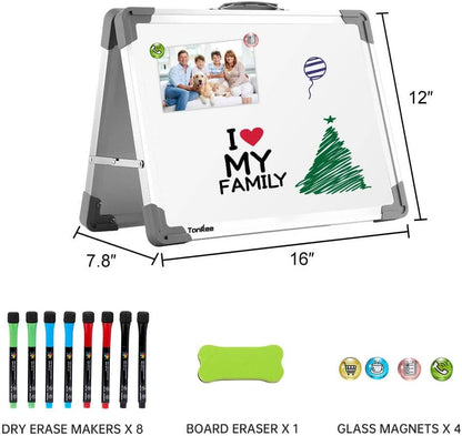 Dry Erase Board 16x12 Inches Double Sided Magnetic Small Whiteboard