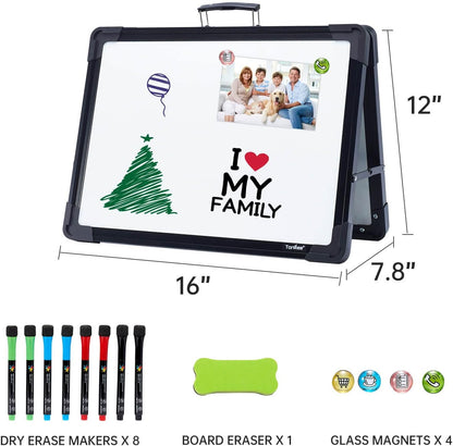 Dry Erase Board 16x12 Inches Double Sided Magnetic Small Whiteboard