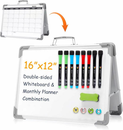 Dry Erase Board 16x12 Inches Double Sided Magnetic Small Whiteboard