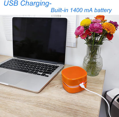 Mini Desk Vacuum Cleaner, Handheld Cordless，USB Charging,Orange.