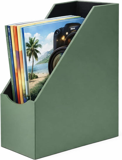Leatherette Magazine File Holder, Malachite Green
