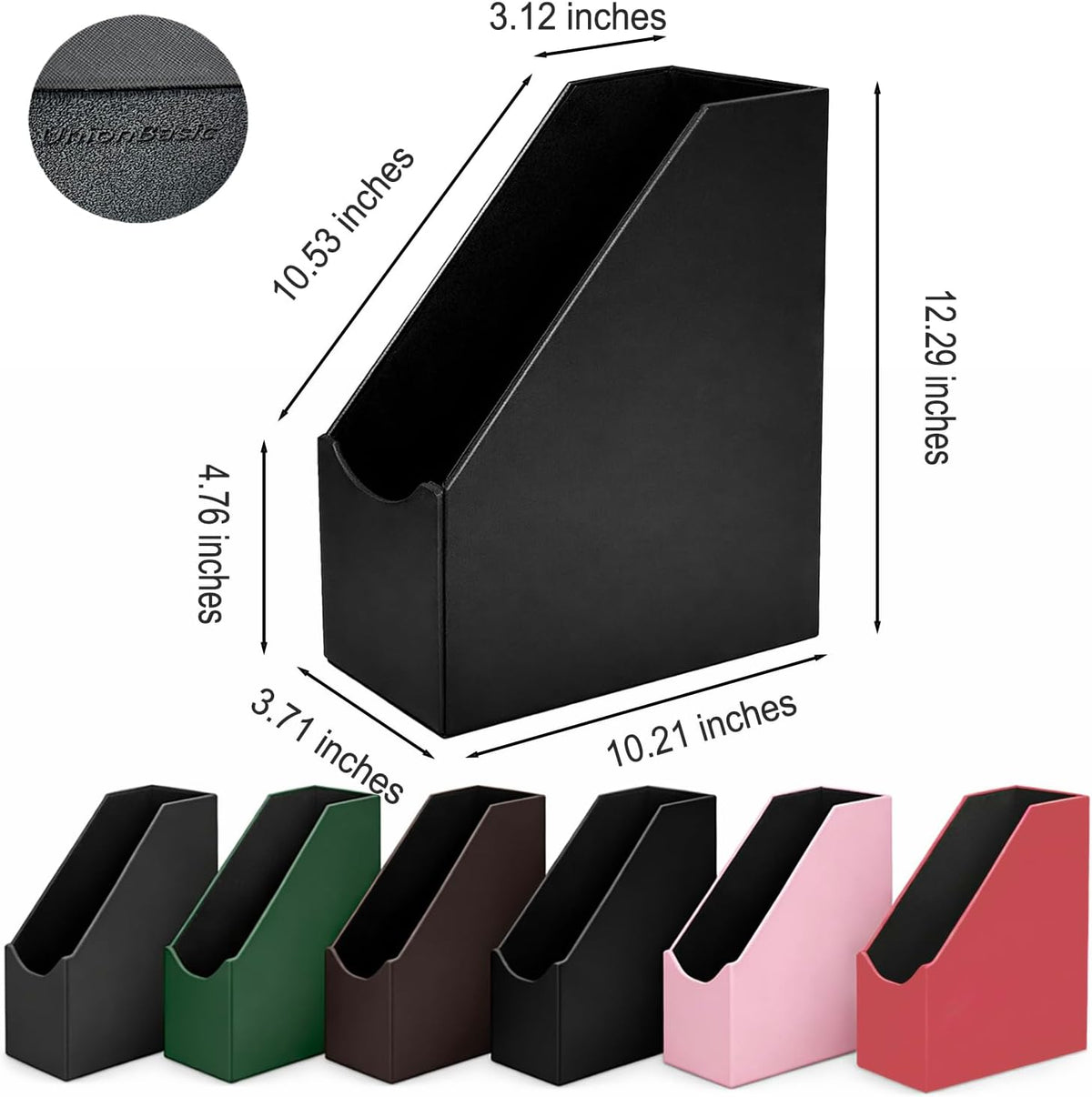 Leatherette Magazine File Holder, Malachite Green