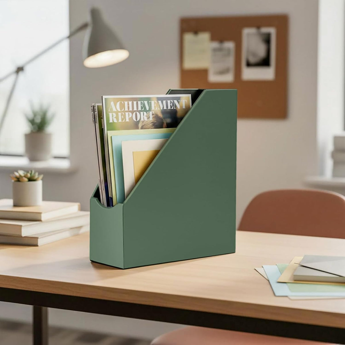 Leatherette Magazine File Holder, Malachite Green