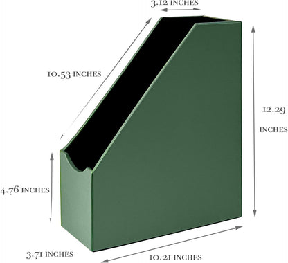 Leatherette Magazine File Holder, Malachite Green
