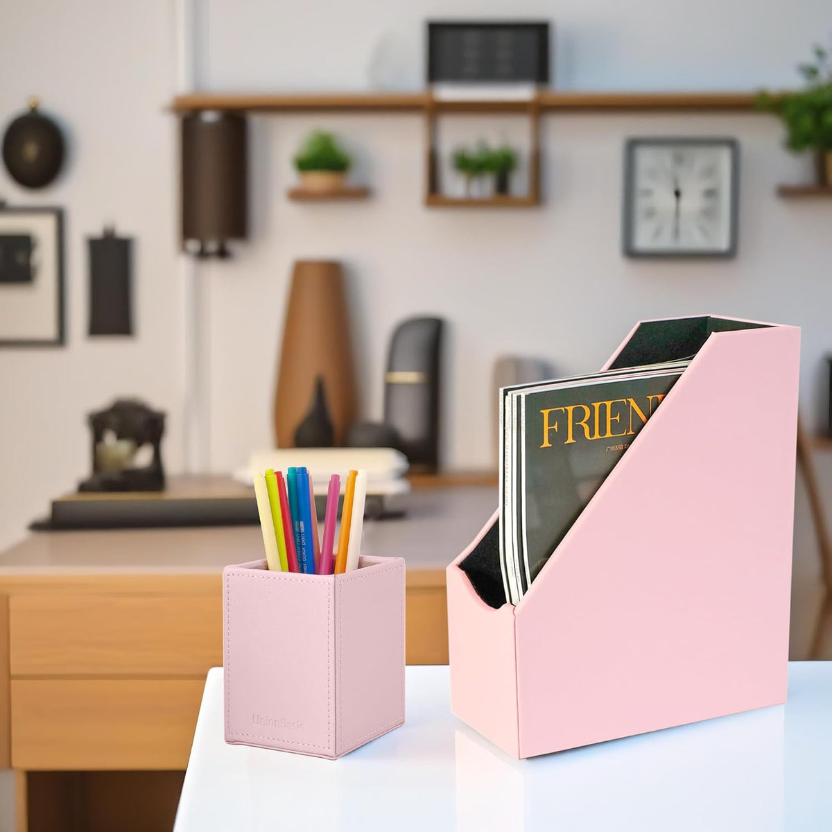 Leatherette Magazine File Holder, Malachite Green