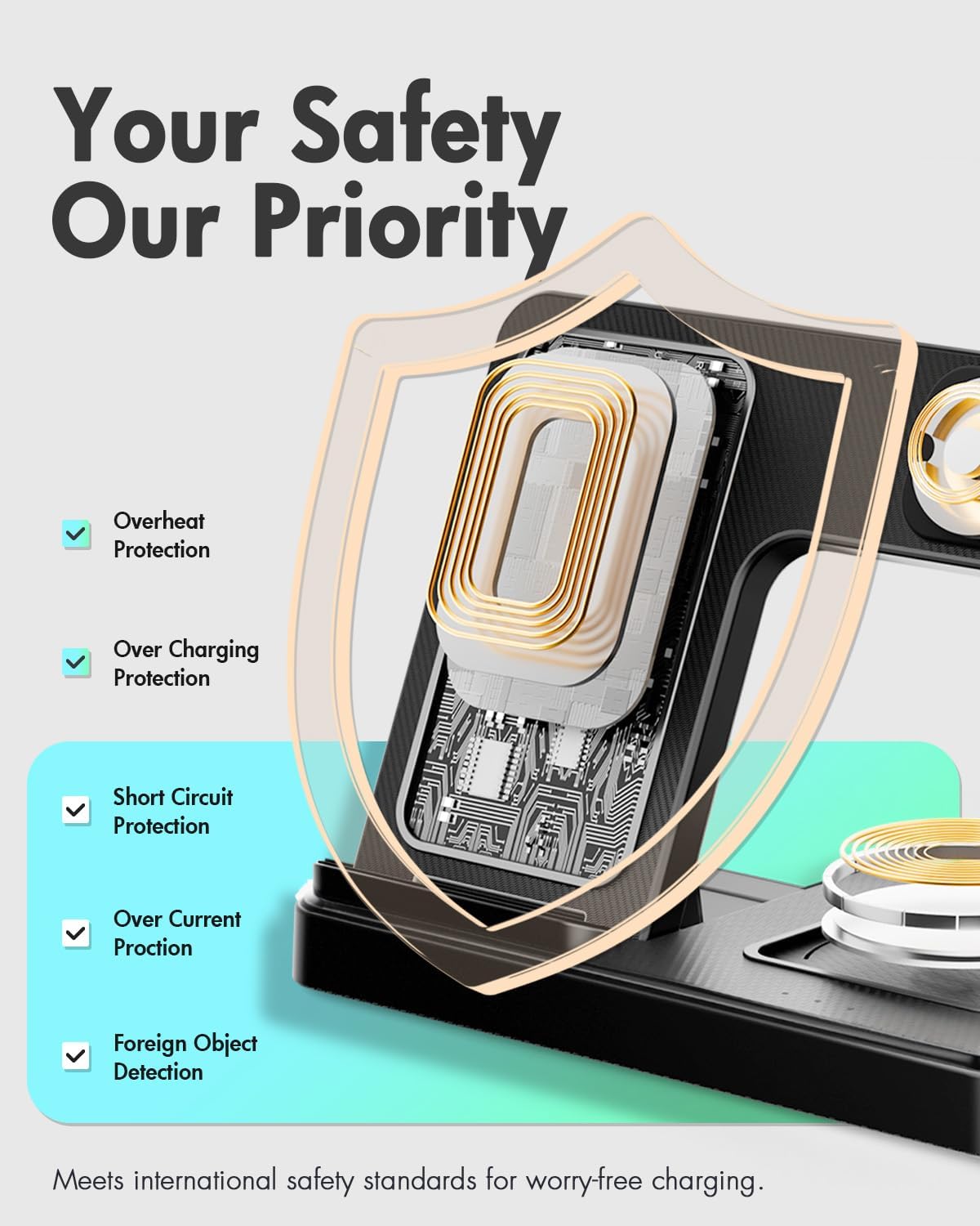 Wireless Charger iPhone Charging Station for Apple Multiple Devices