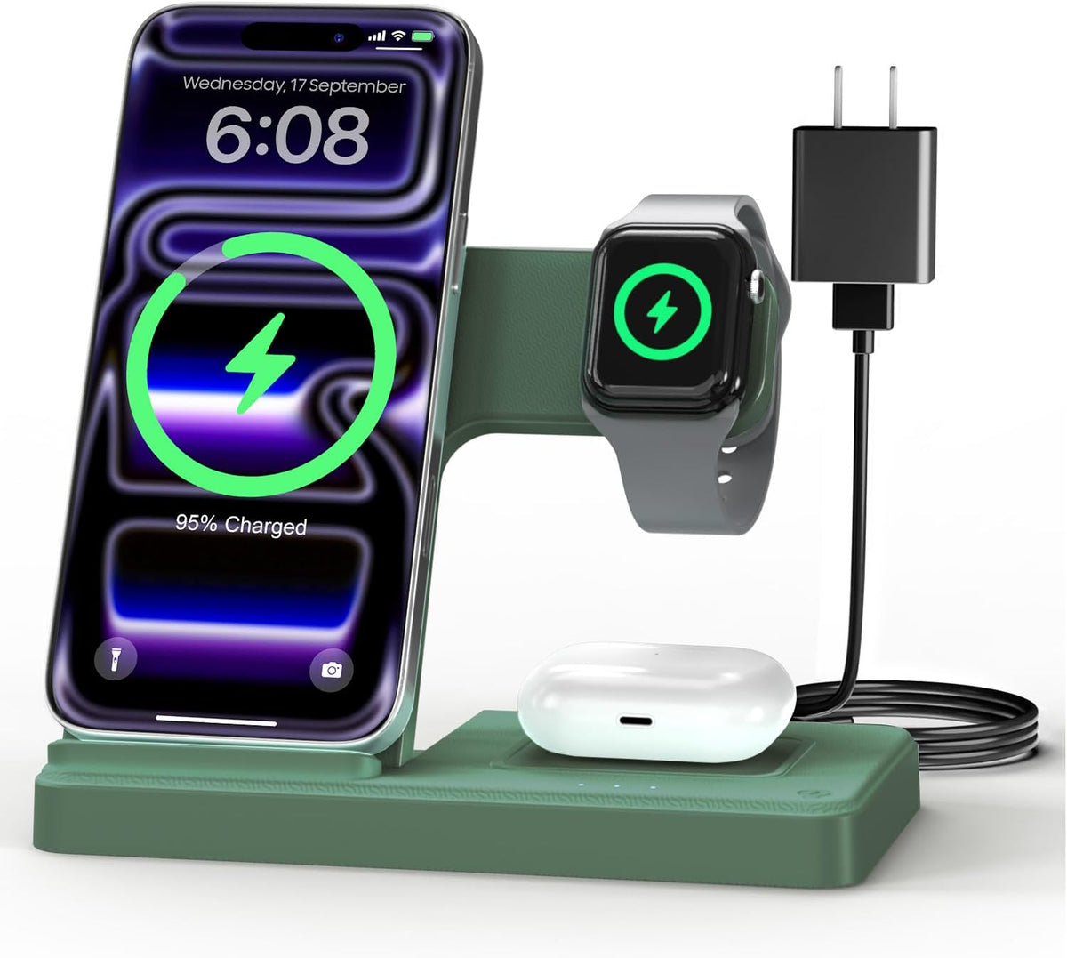 Wireless Charger iPhone Charging Station for Apple Multiple Devices