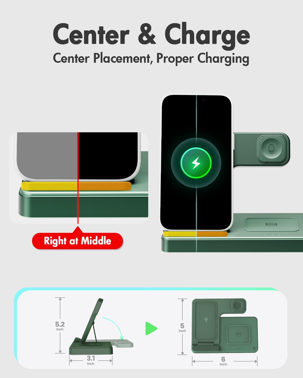 Wireless Charger iPhone Charging Station for Apple Multiple Devices