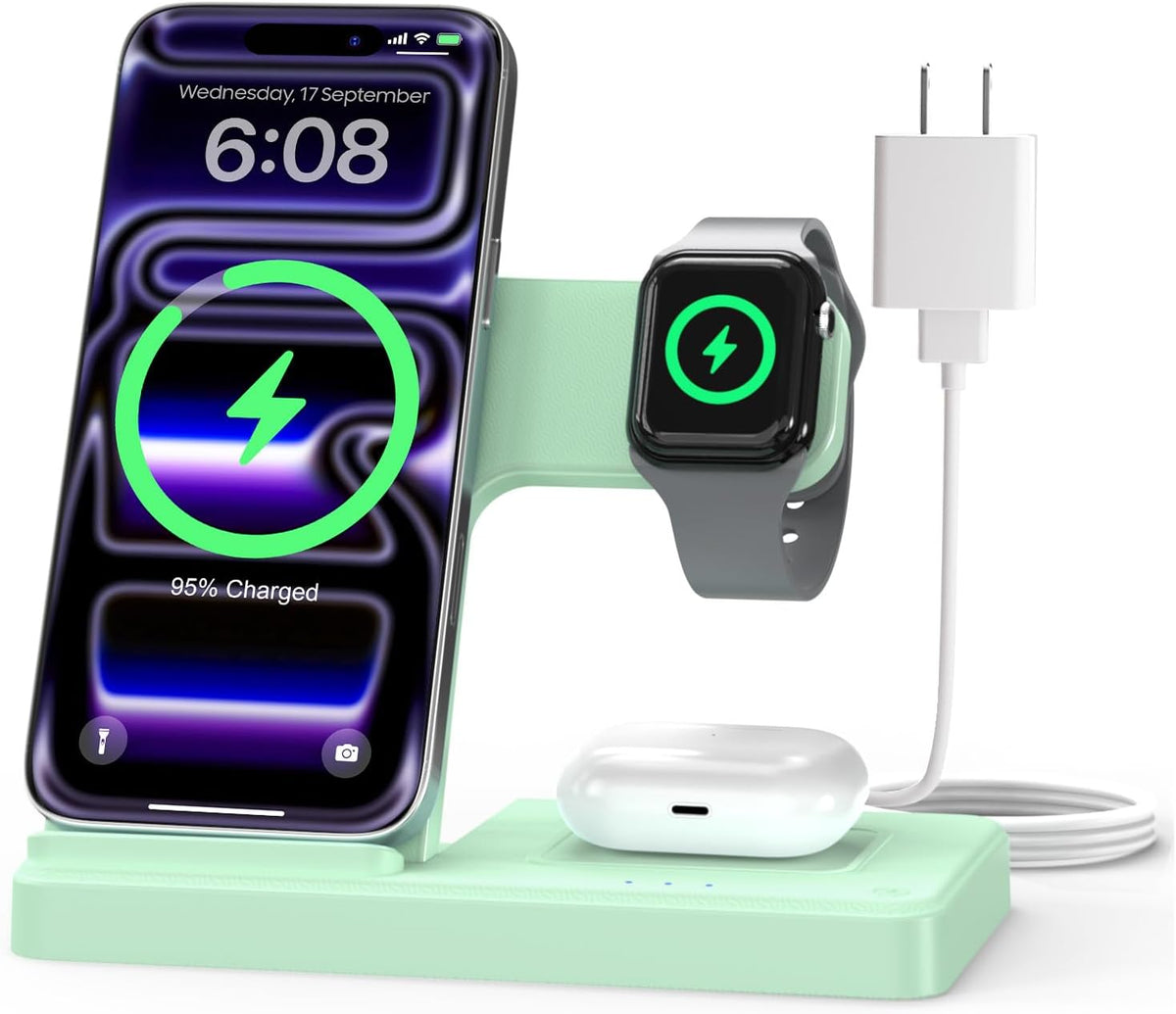 Wireless Charger iPhone Charging Station for Apple Multiple Devices