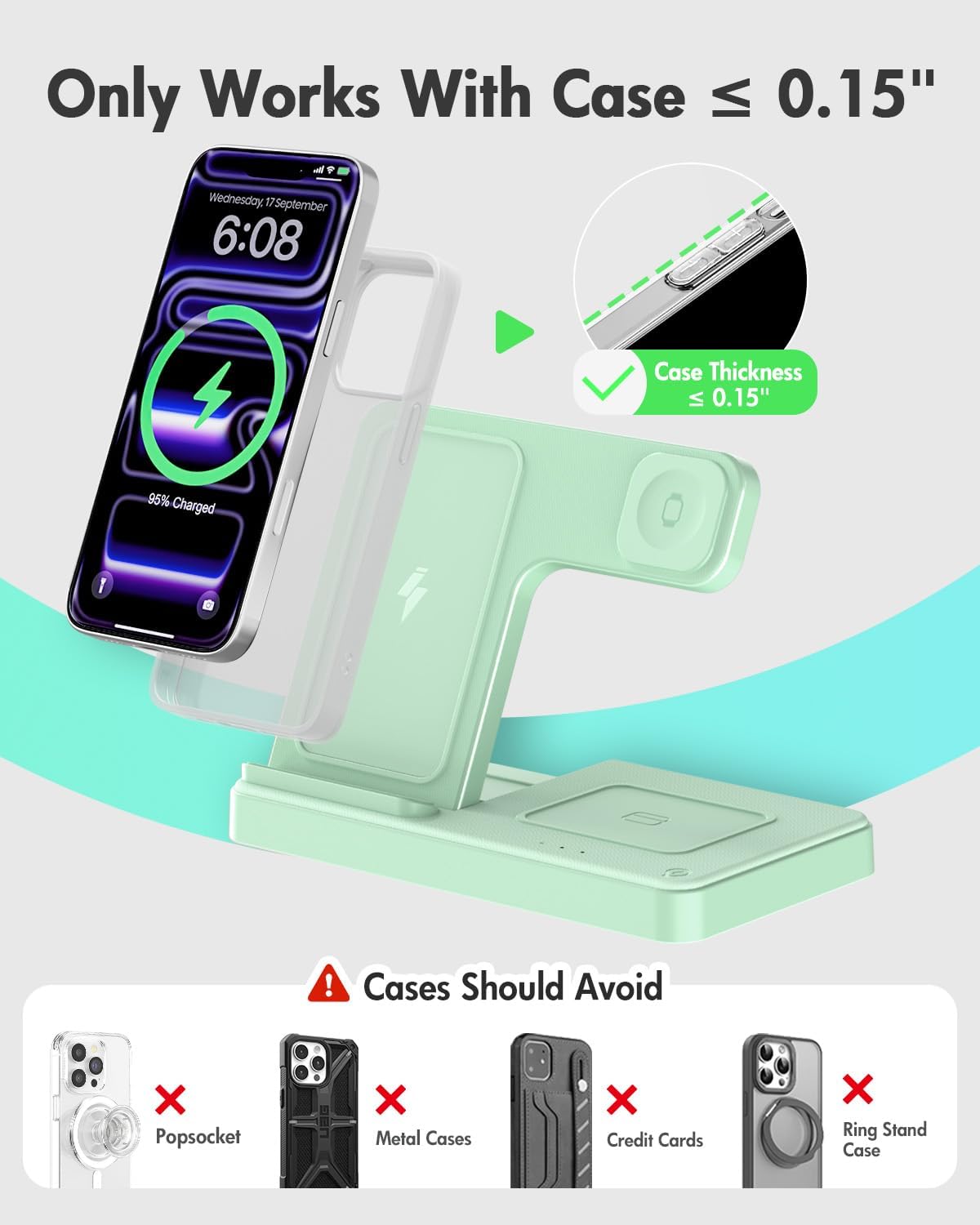 Wireless Charger iPhone Charging Station for Apple Multiple Devices