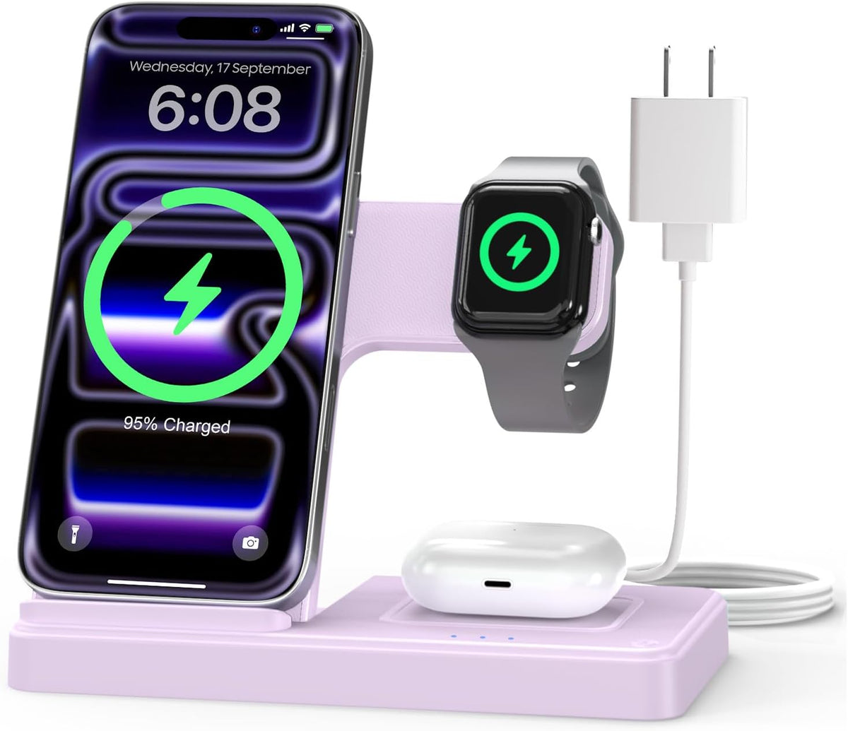Wireless Charger iPhone Charging Station for Apple Multiple Devices