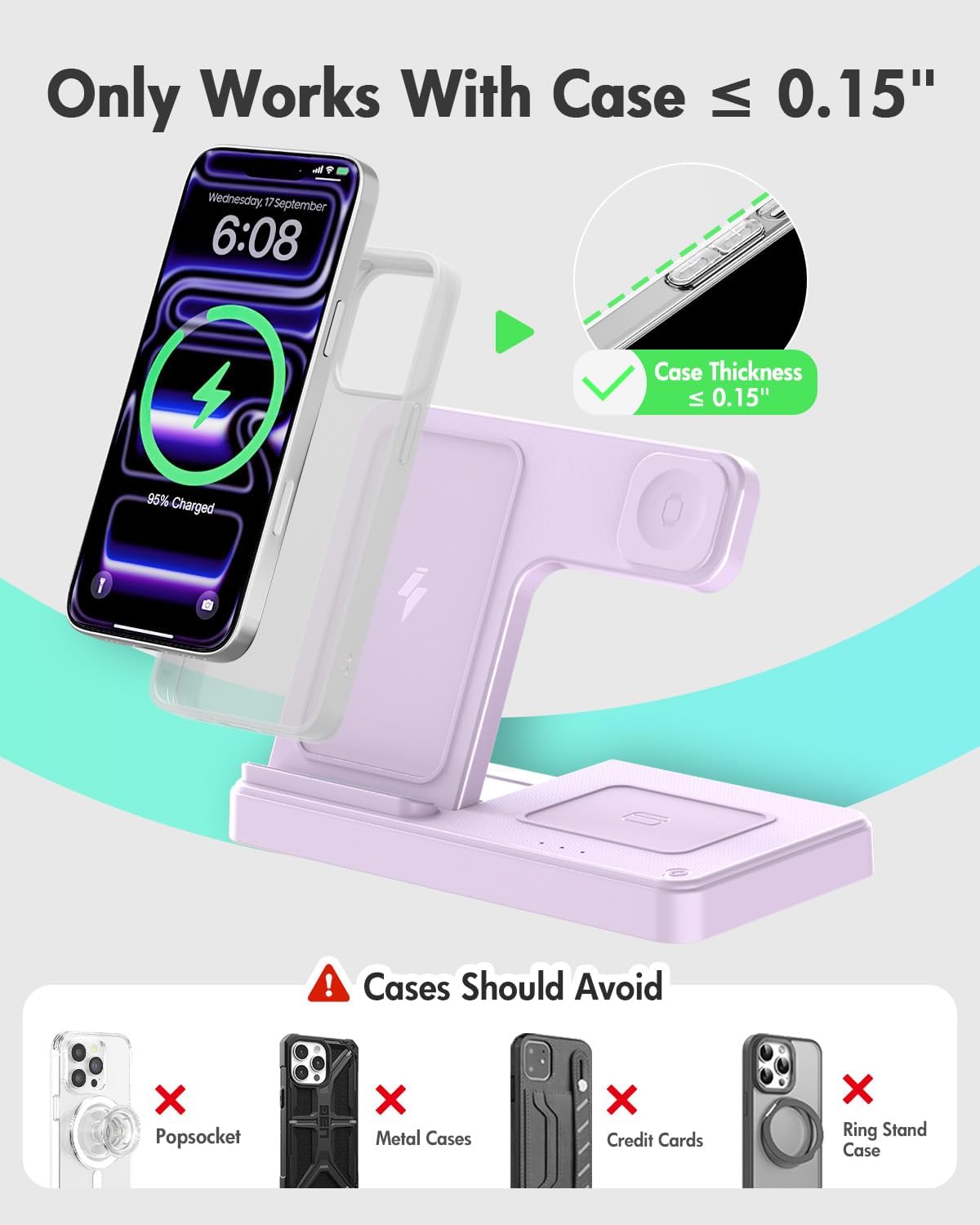 Wireless Charger iPhone Charging Station for Apple Multiple Devices