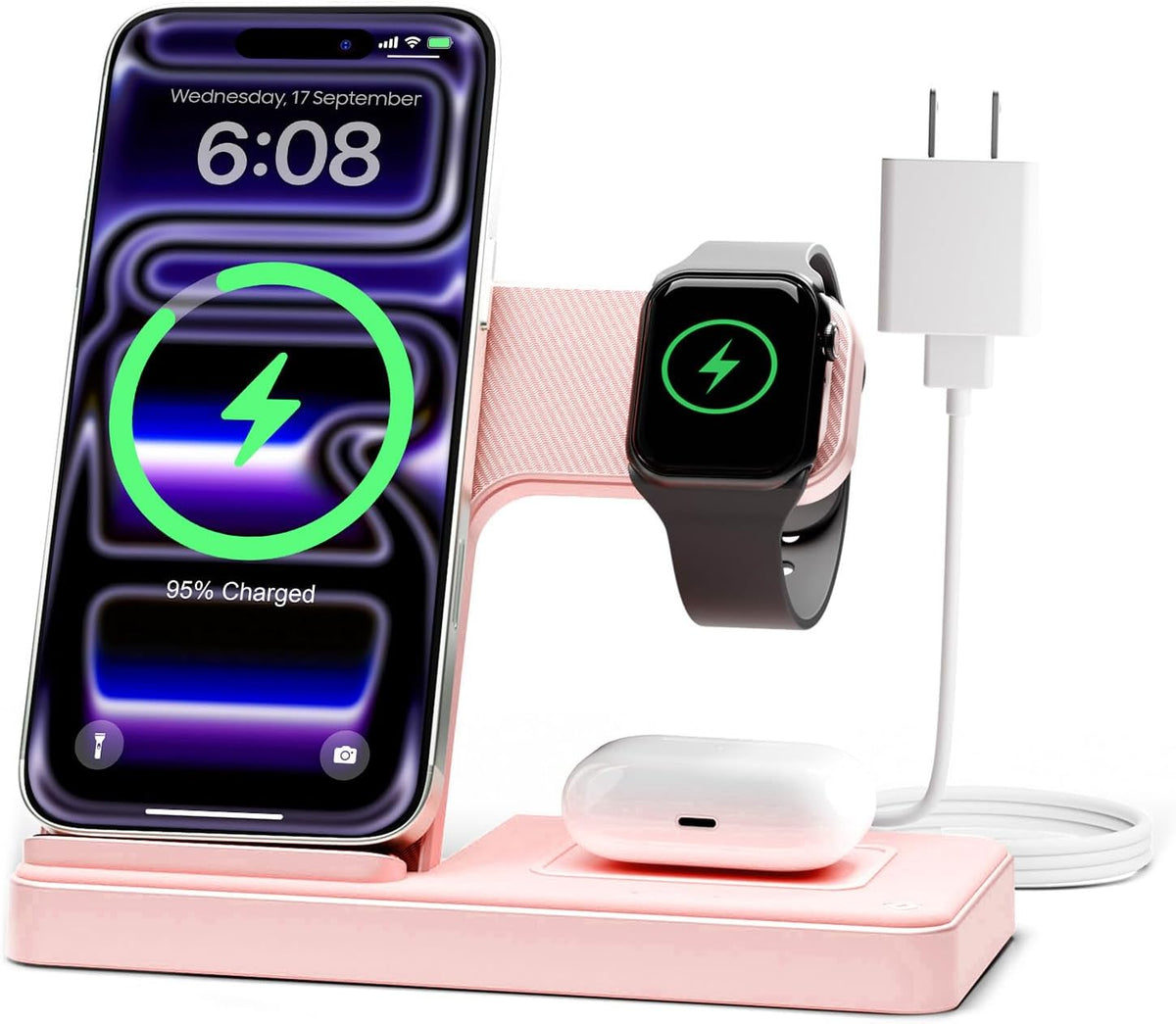 Wireless Charger iPhone Charging Station for Apple Multiple Devices