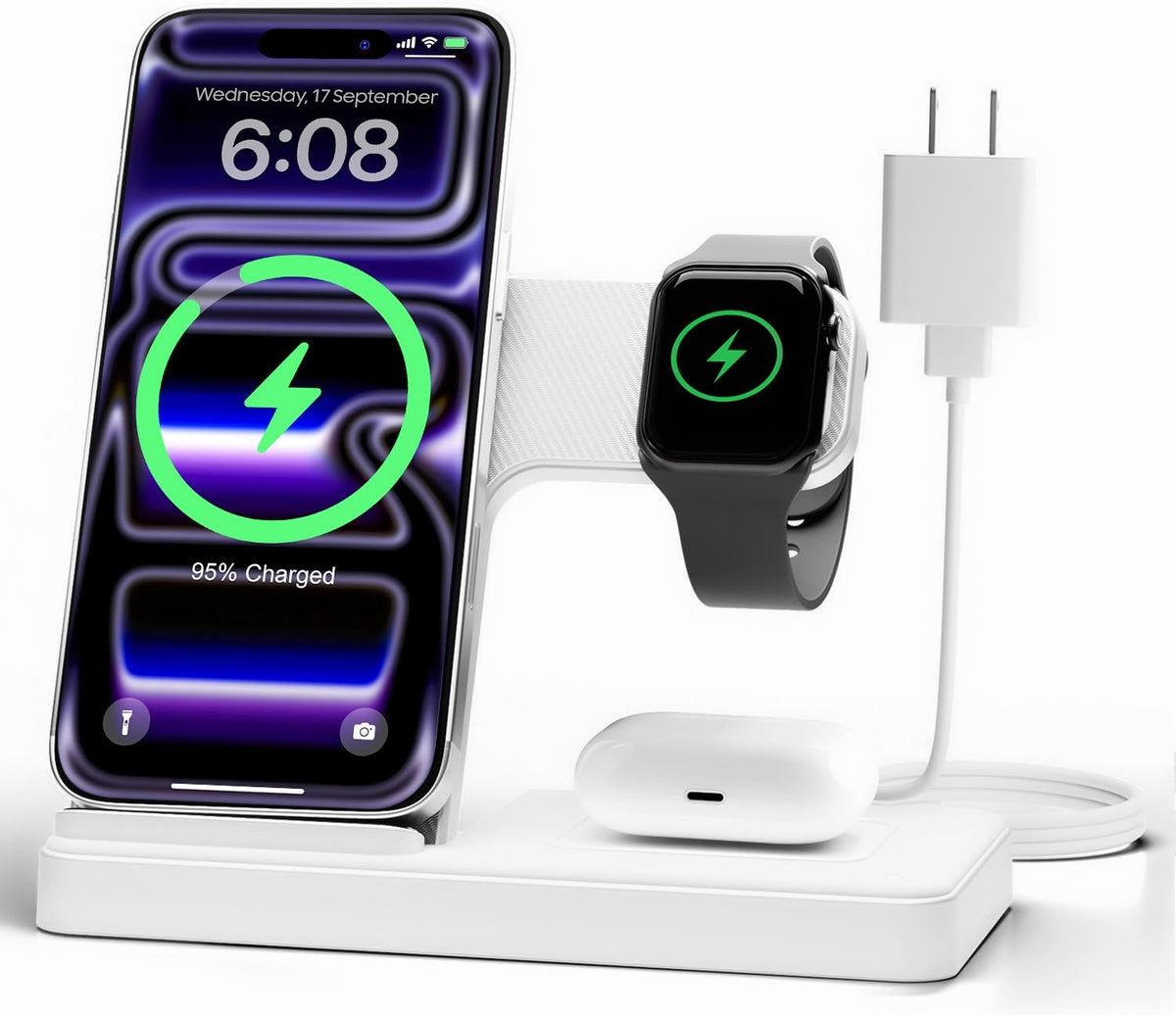 Wireless Charger iPhone Charging Station for Apple Multiple Devices