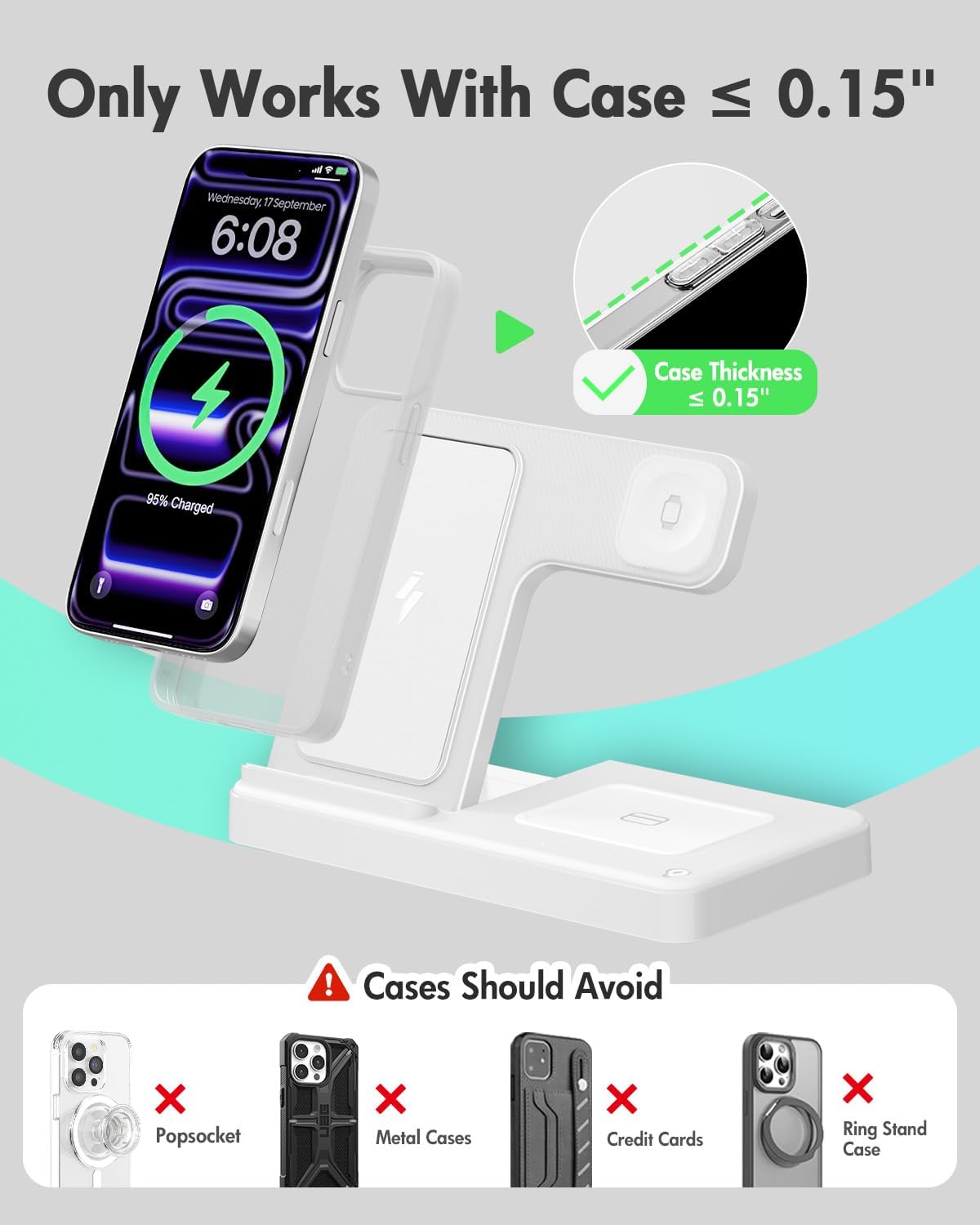Wireless Charger iPhone Charging Station for Apple Multiple Devices